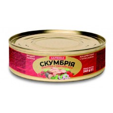 Скумбрія атлантична в т/с 240 гр/24шт/ящ в ж/б №3 "ТМ Даринка"